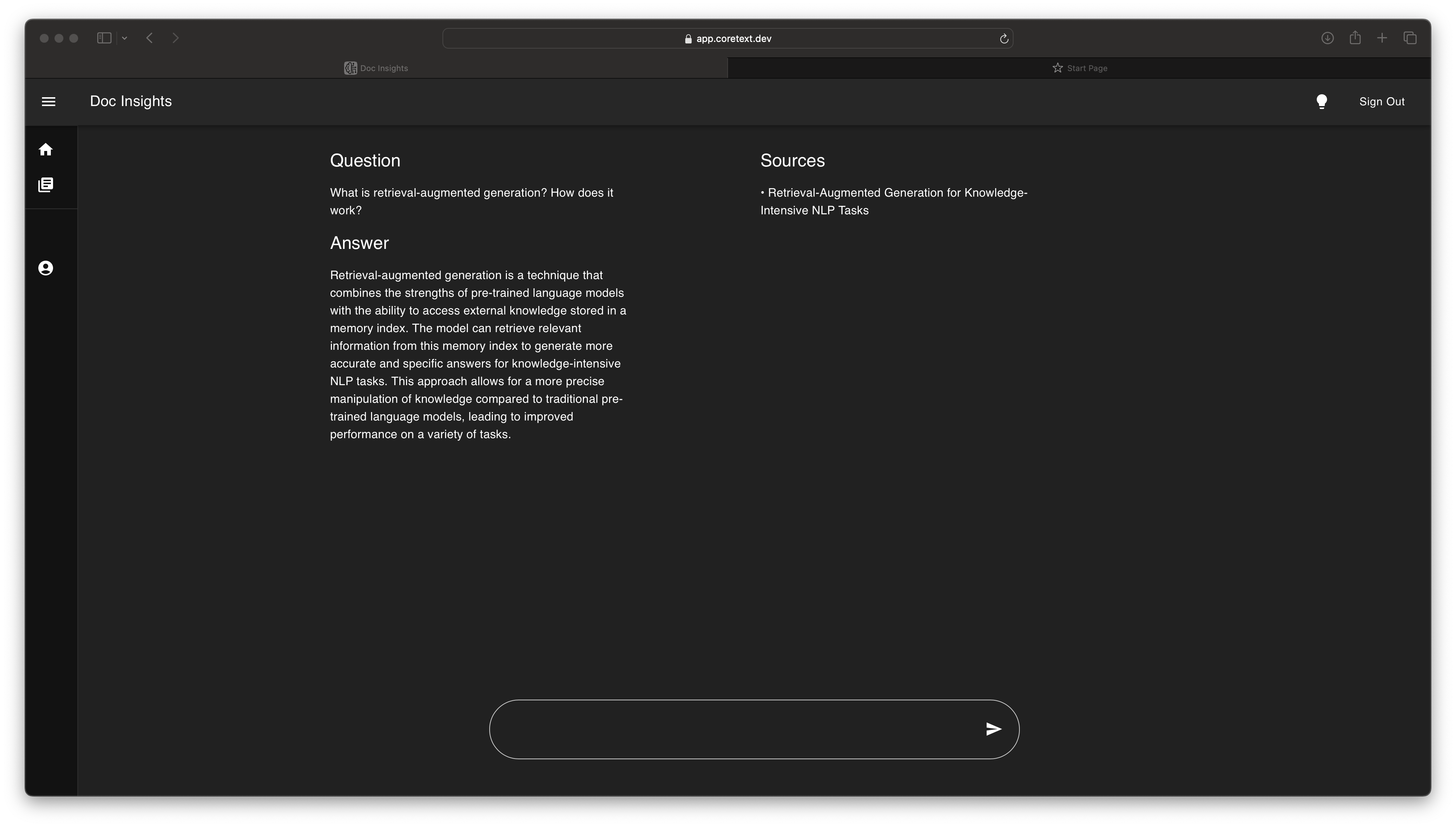 Query view of DocInsight.